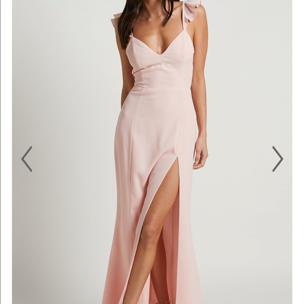 MORE THAN THIS MIDAXI DRESS IN BLUSH SHOWPO